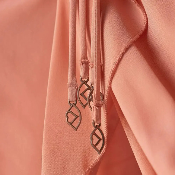 See By Chloe Silk Blend Long Balloon Sleeve Ruffle Blouse in Past Rose Size 6 - Picture 5 of 13